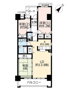 URキャナルタウンウェスト【4階】の間取り