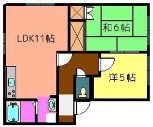 コーポラスSUN【1階】の間取り