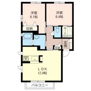 ソレアードA【2階】の間取り