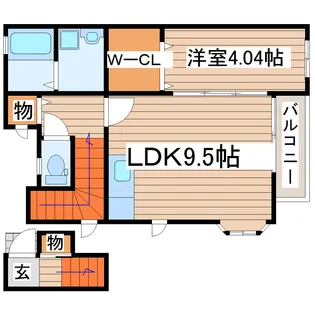 CREA八木山【2階】の間取り