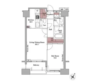 パークアクシス白金台【8階】の間取り