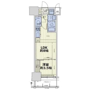 スワンズシティ谷町ブリエ【13階】の間取り