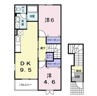 パークサイドハウス【2階】の間取り