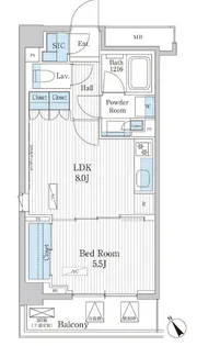 パークアクシス門前仲町テラス【3階】の間取り