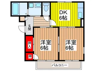 ハイツ・ノワ-ル【1階】の間取り