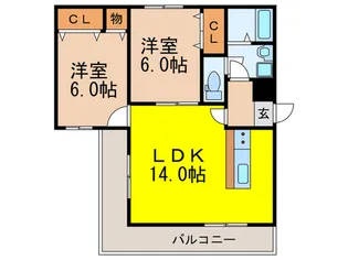 LA・CASA桜【1階】の間取り
