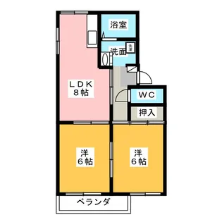 サンリバーB棟【2階】の間取り