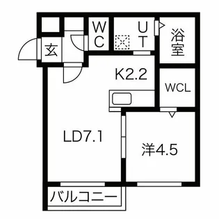 エヴァ琴似【3階】の間取り