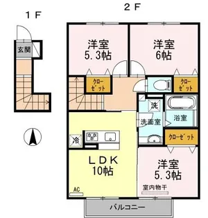 シュエット A棟【2階】の間取り