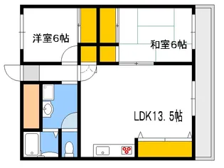 アドワンズ皆賀【1階】の間取り