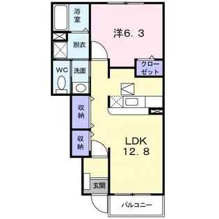 アンソレイエI【1階】の間取り