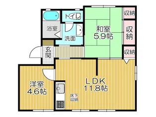アクシス塔野【1階】の間取り