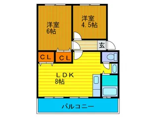 ヴィラ北野【3階】の間取り