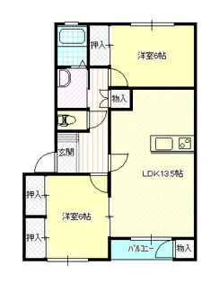 銀河ワールド伍番館【2階】の間取り