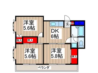 第2ハイツ和光【3階】の間取り