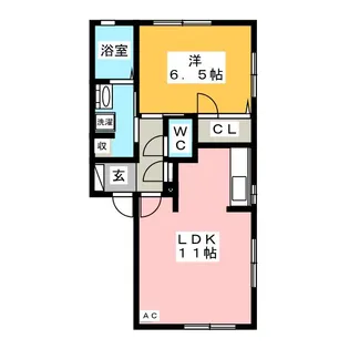 フラワーハイツ III【1階】の間取り