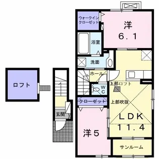 サンリット梶原III【2階】の間取り