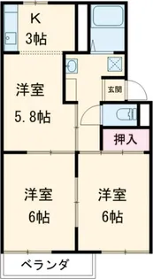 サニーヒル松ノ木B【2階】の間取り