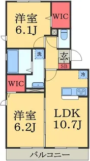 ラ・ヴィラージュII棟【1階】の間取り