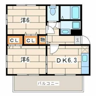 プレセアII【2階】の間取り