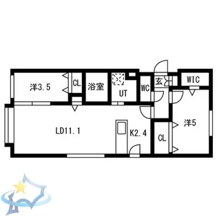 ALPHA RESIDENCE 円山北2条【3階】の間取り