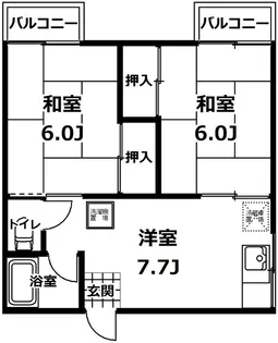 白方ハイツ【2階】の間取り