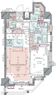 コンシェリア新橋 <TOKYO PREMIUM>【7階】の間取り