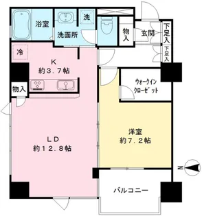 京王アンフィール高幡【7階】の間取り