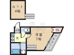 プライムコート天王寺大道【5階】の間取り