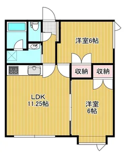 第2ハイツ北美【1階】の間取り