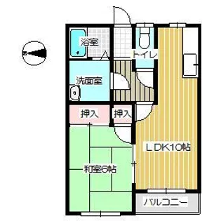 フジモトハイツ【2階】の間取り