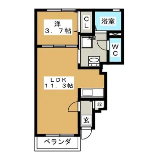 ラ ミアカーサA棟【1階】の間取り