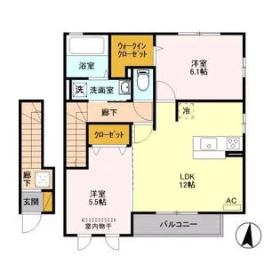 プライムコート B【2階】の間取り