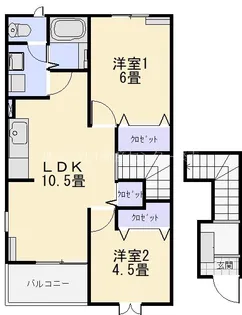 メゾンプラージュB【2階】の間取り