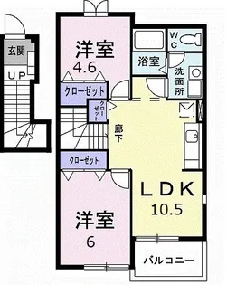 スウィートヒルA【2階】の間取り