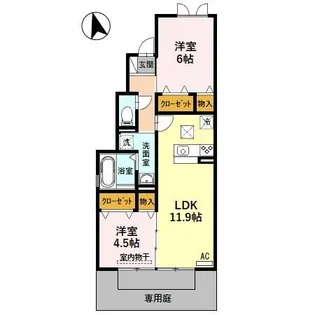 パルティール【1階】の間取り