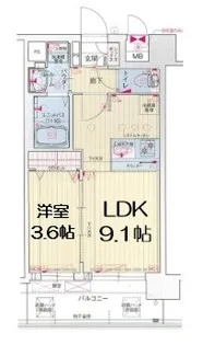 プレサンス桜川グロワール【10階】の間取り