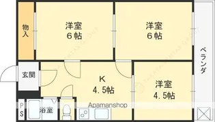 大宝枚岡グリーンヒルズ【3階】の間取り