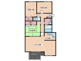 ステイツ吉見園【4階】の間取り