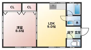 コーポ亀川中央【1階】の間取り
