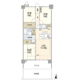 ライオンズマンション比良第3(0005853)【1階】の間取り