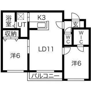 ヴェリテ手稲本町【4階】の間取り