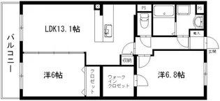 ジュヌボヌール【1階】の間取り