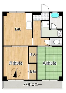 霜越マンションA棟【2階】の間取り