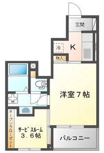 コートハウス安塚II【1階】の間取り