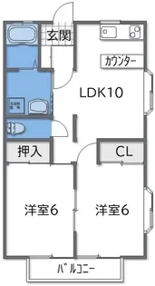 エステートクリタA棟【2階】の間取り