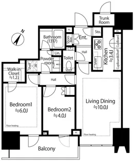 ザ・パークハウス高輪タワー【8階】の間取り