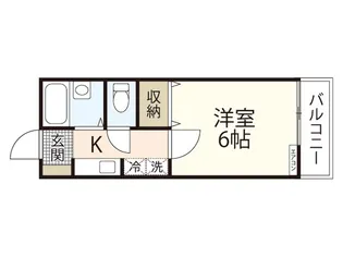 若草コーポ山縣【1階】の間取り