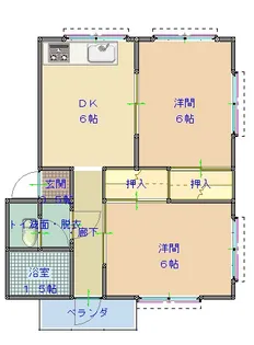 2DKの間取り画像