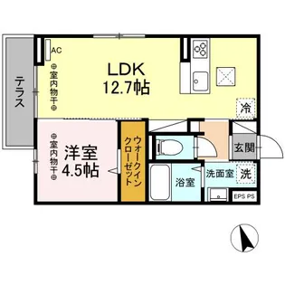 山梨県甲府市徳行3【アパート】の間取り